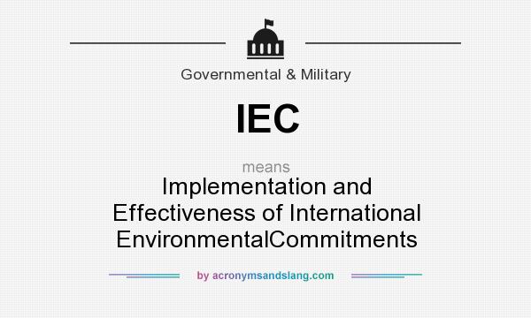 What does IEC mean? It stands for Implementation and Effectiveness of International EnvironmentalCommitments