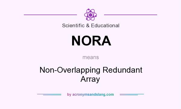 What does NORA mean? It stands for Non-Overlapping Redundant Array