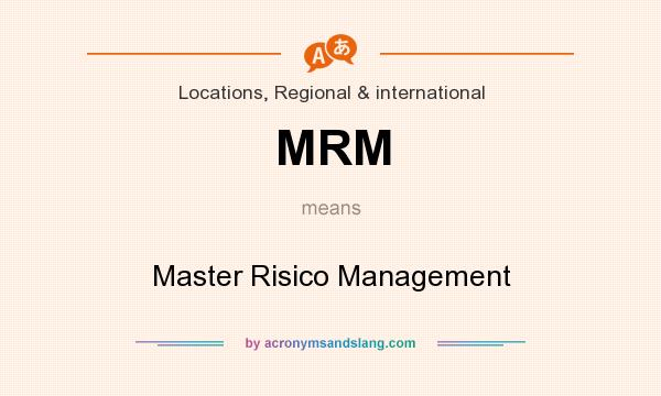 What does MRM mean? It stands for Master Risico Management