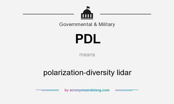 What does PDL mean? It stands for polarization-diversity lidar
