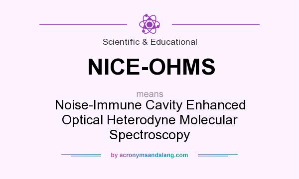 What does NICE-OHMS mean? It stands for Noise-Immune Cavity Enhanced Optical Heterodyne Molecular Spectroscopy