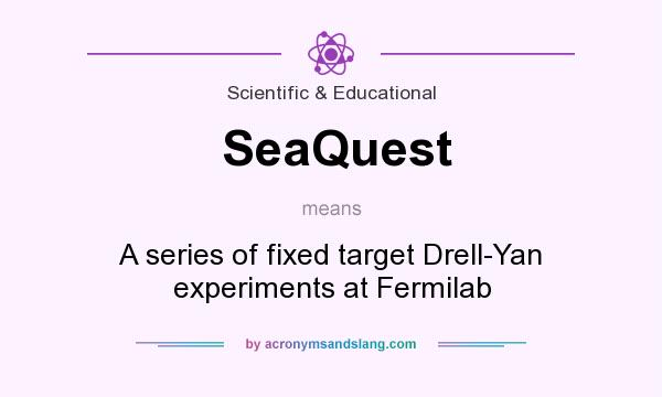 What does SeaQuest mean? It stands for A series of fixed target Drell-Yan experiments at Fermilab