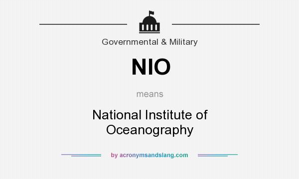 What does NIO mean? It stands for National Institute of Oceanography
