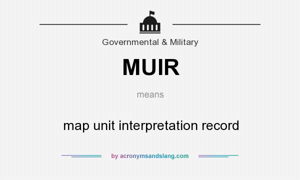 What does MUIR mean? It stands for map unit interpretation record
