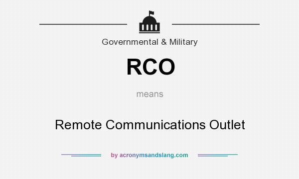 What does RCO mean? It stands for Remote Communications Outlet