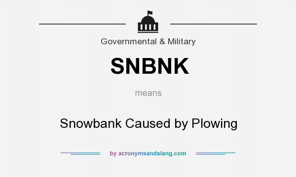 What does SNBNK mean? It stands for Snowbank Caused by Plowing