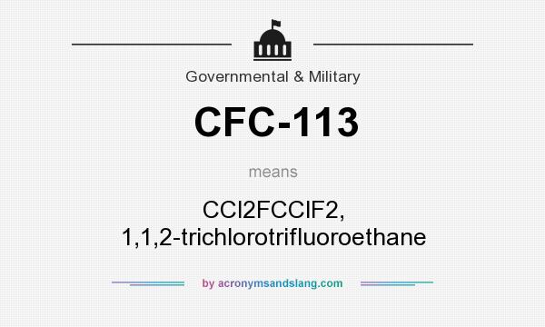 What does CFC-113 mean? It stands for CCl2FCClF2, 1,1,2-trichlorotrifluoroethane