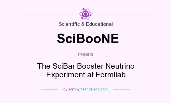 What does SciBooNE mean? It stands for The SciBar Booster Neutrino Experiment at Fermilab