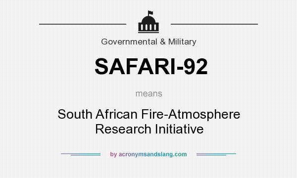 What does SAFARI-92 mean? It stands for South African Fire-Atmosphere Research Initiative