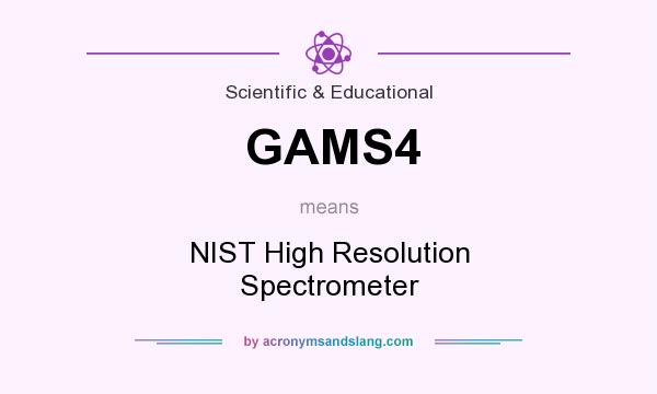 What does GAMS4 mean? It stands for NIST High Resolution Spectrometer