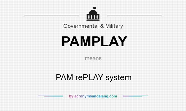 What does PAMPLAY mean? It stands for PAM rePLAY system