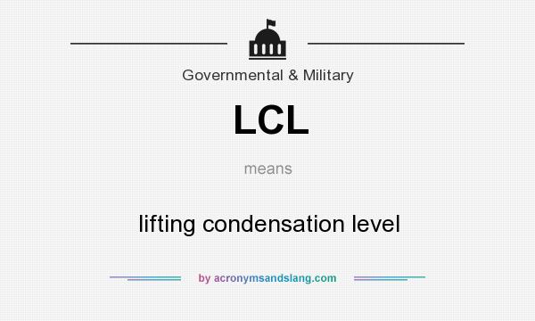 What does LCL mean? It stands for lifting condensation level