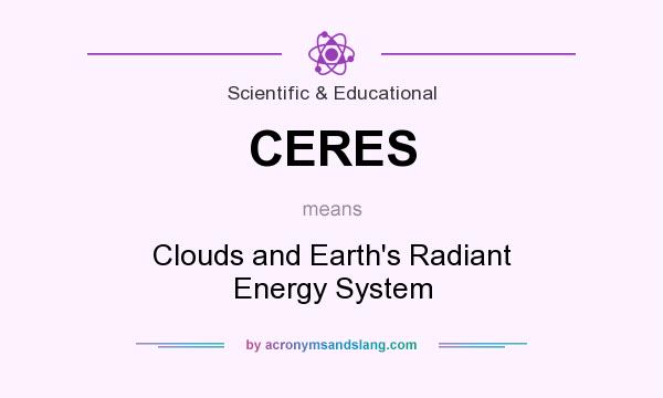 What does CERES mean? It stands for Clouds and Earth`s Radiant Energy System