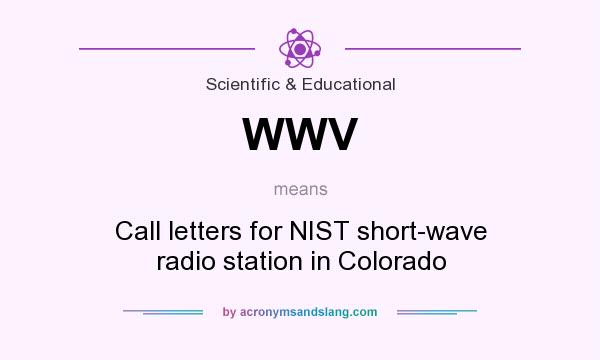 What does WWV mean? It stands for Call letters for NIST short-wave radio station in Colorado