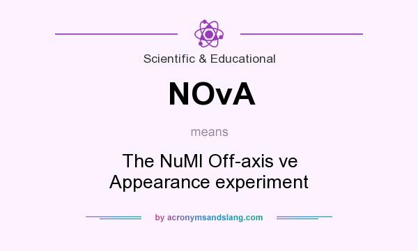 What does NOvA mean? It stands for The NuMI Off-axis ve Appearance experiment
