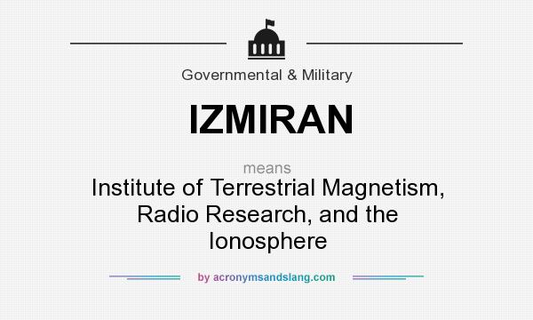 What does IZMIRAN mean? It stands for Institute of Terrestrial Magnetism, Radio Research, and the Ionosphere