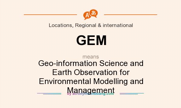 What does GEM mean? It stands for Geo-information Science and Earth Observation for Environmental Modelling and Management