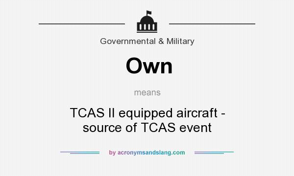 What does Own mean? It stands for TCAS II equipped aircraft - source of TCAS event