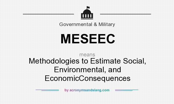 What does MESEEC mean? It stands for Methodologies to Estimate Social, Environmental, and EconomicConsequences