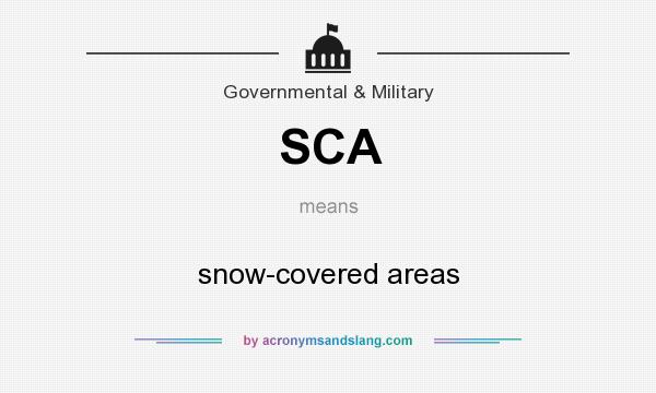 What does SCA mean? It stands for snow-covered areas