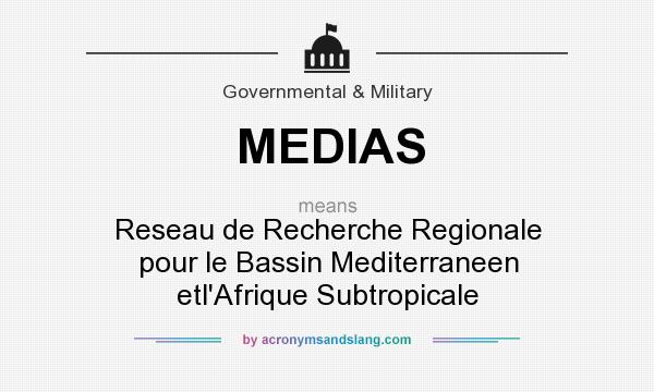 What does MEDIAS mean? It stands for Reseau de Recherche Regionale pour le Bassin Mediterraneen etl`Afrique Subtropicale