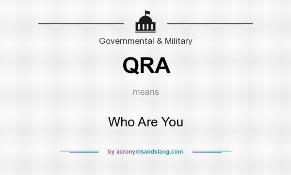 What does QRA mean? It stands for Who Are You