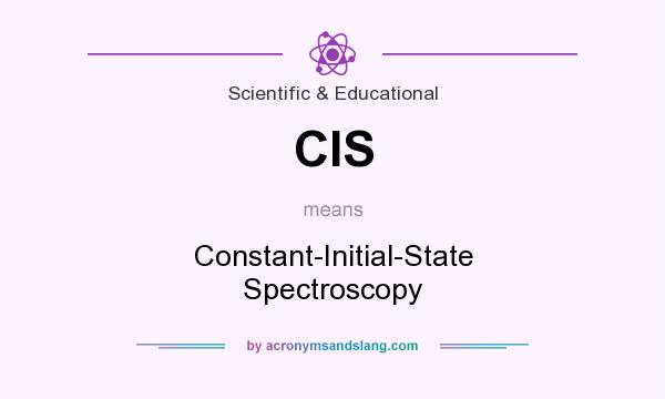 What does CIS mean? It stands for Constant-Initial-State Spectroscopy