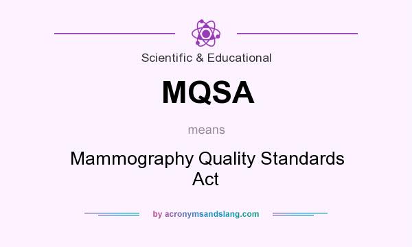 What does MQSA mean? It stands for Mammography Quality Standards Act