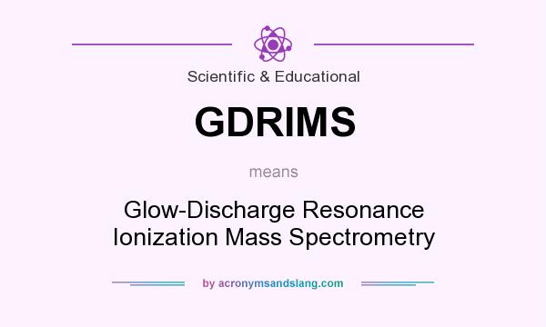 What does GDRIMS mean? It stands for Glow-Discharge Resonance Ionization Mass Spectrometry