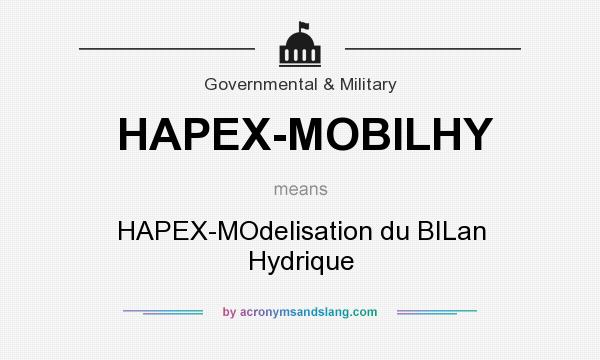 What does HAPEX-MOBILHY mean? It stands for HAPEX-MOdelisation du BILan Hydrique