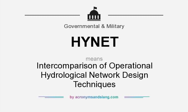 What does HYNET mean? It stands for Intercomparison of Operational Hydrological Network Design Techniques