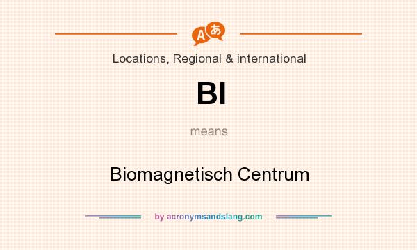 What does BI mean? It stands for Biomagnetisch Centrum