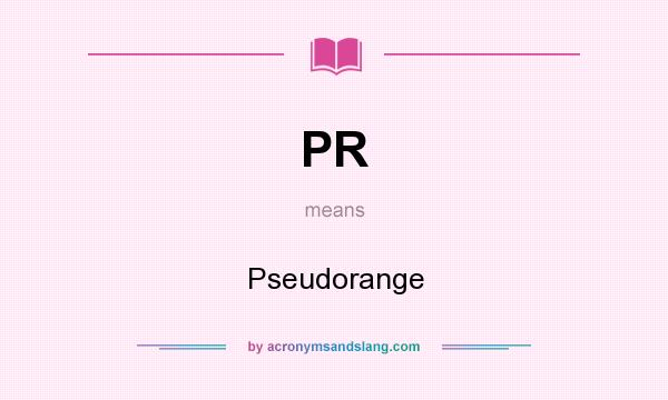 What does PR mean? It stands for Pseudorange