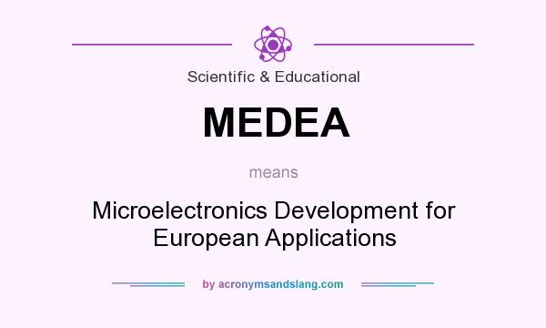 What does MEDEA mean? It stands for Microelectronics Development for European Applications