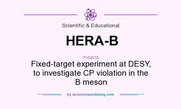 What does HERA-B mean? It stands for Fixed-target experiment at DESY, to investigate CP violation in the B meson