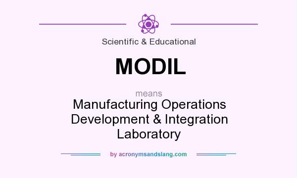 What does MODIL mean? It stands for Manufacturing Operations Development & Integration Laboratory