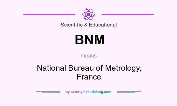 What does BNM mean? It stands for National Bureau of Metrology, France