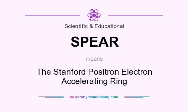 What does SPEAR mean? It stands for The Stanford Positron Electron Accelerating Ring