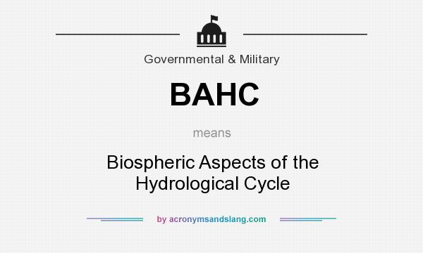 What does BAHC mean? It stands for Biospheric Aspects of the Hydrological Cycle