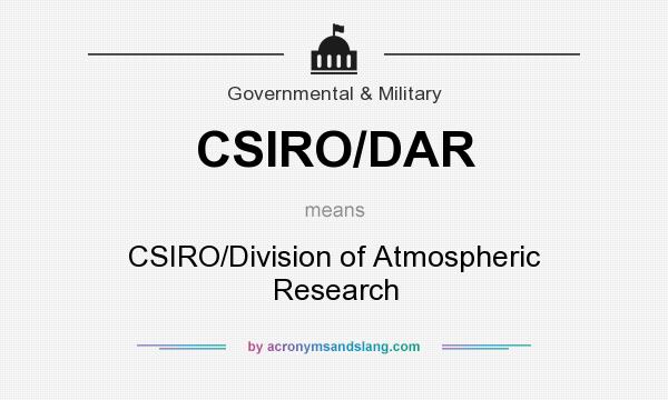 What does CSIRO/DAR mean? It stands for CSIRO/Division of Atmospheric Research