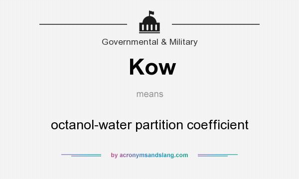 What does Kow mean? It stands for octanol-water partition coefficient