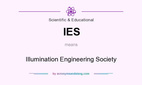 What does IES mean? It stands for Illumination Engineering Society