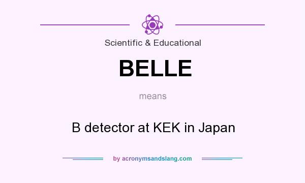 What does BELLE mean? It stands for B detector at KEK in Japan