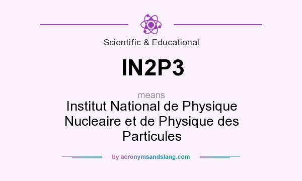 What does IN2P3 mean? It stands for Institut National de Physique Nucleaire et de Physique des Particules