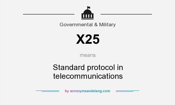 What does X25 mean? It stands for Standard protocol in telecommunications