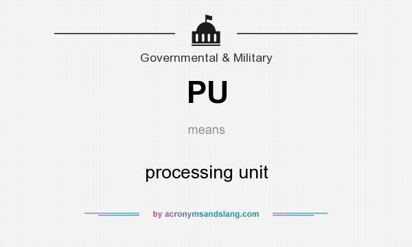 What does PU mean? It stands for processing unit