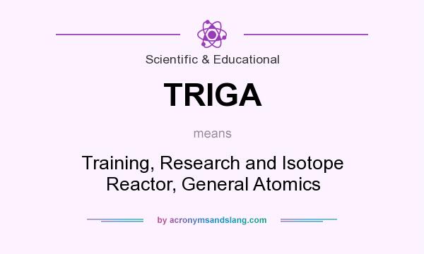 What does TRIGA mean? It stands for Training, Research and Isotope Reactor, General Atomics