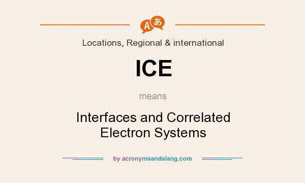 What does ICE mean? It stands for Interfaces and Correlated Electron Systems