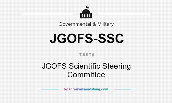 What does JGOFS-SSC mean? It stands for JGOFS Scientific Steering Committee