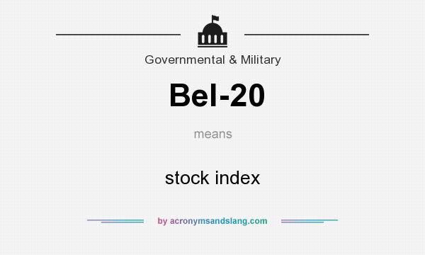 What does Bel-20 mean? It stands for stock index